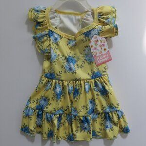 (#108) Happy Spring Pet Apparel Dog Summer Floral Dress Size M